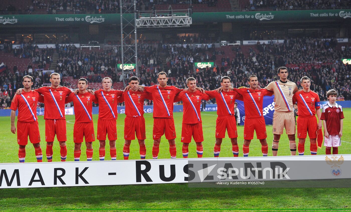 Football. Friendly match between Denmark and Russia