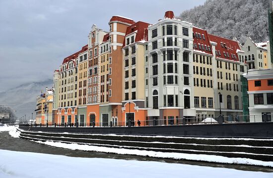 Construction of Rosa Khutor hotel complex