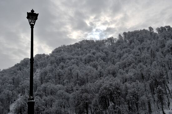 Construction of Rosa Khutor hotel complex