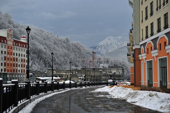 Construction of Rosa Khutor hotel complex