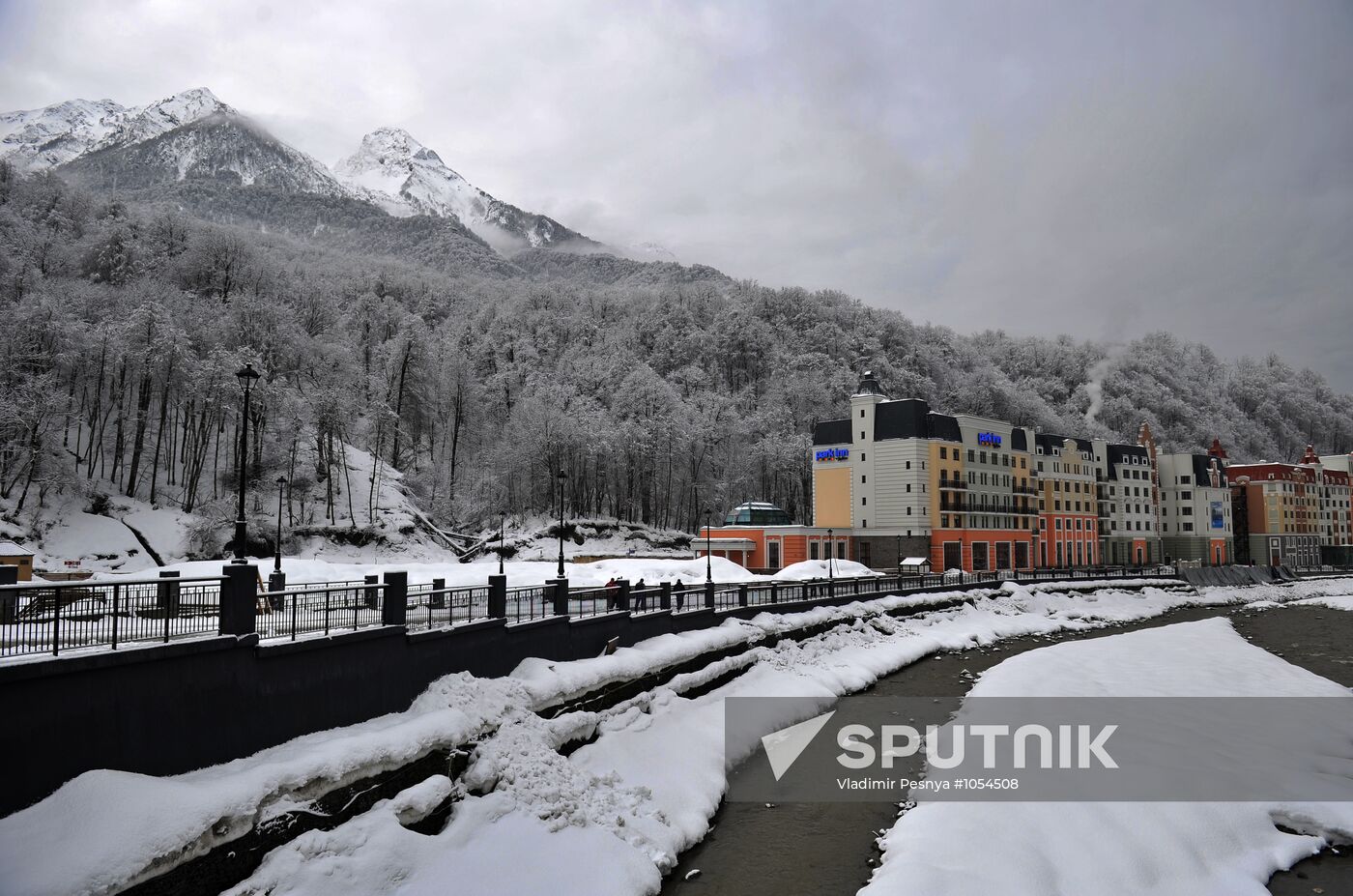 Construction of Rosa Khutor hotel complex