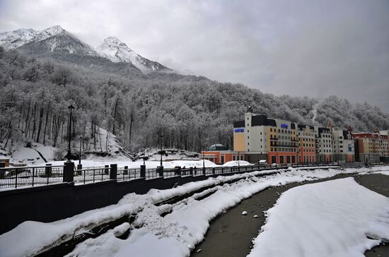 Construction of Rosa Khutor hotel complex