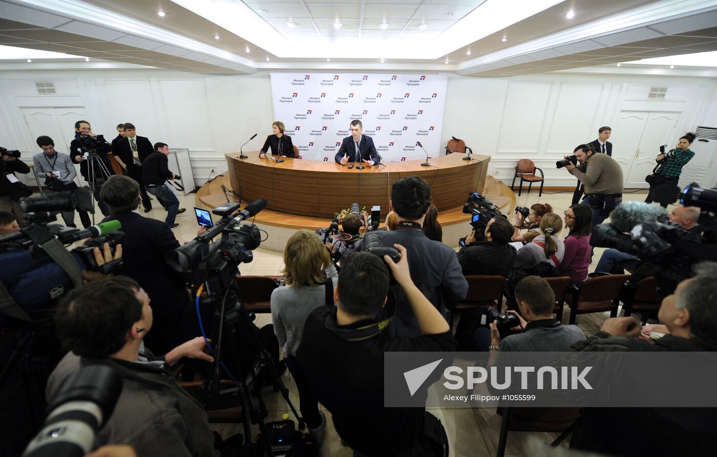 Meeting with presidential candidate Mikhail Prokhorov