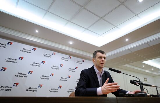 Meeting with presidential candidate Mikhail Prokhorov