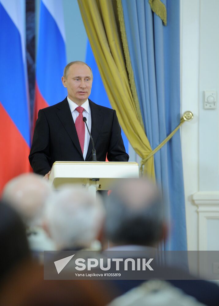 Vladimir Putin at 2011 Russian government awards ceremony