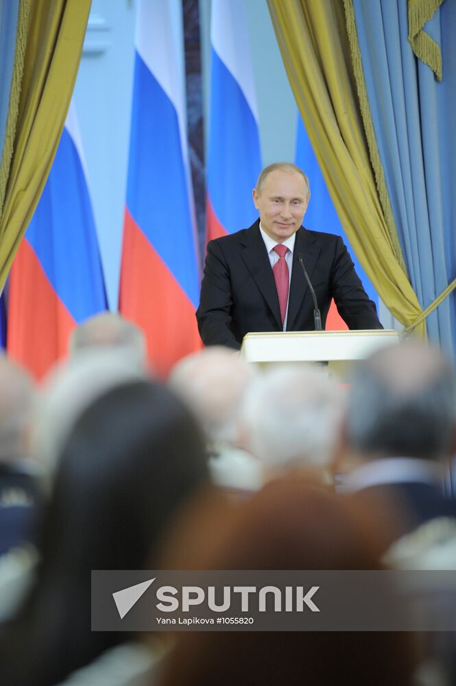 Vladimir Putin at 2011 Russian government awards ceremony