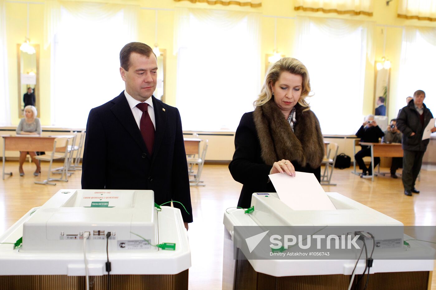 Dmitry Medvedev votes in Russian presidential election
