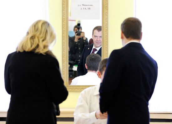 Dmitry Medvedev votes in Russian presidential election
