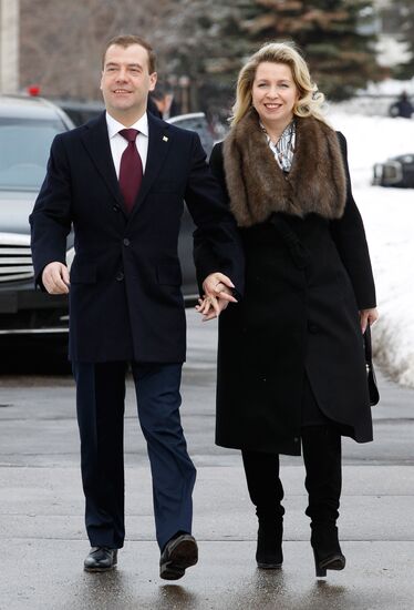 Dmitry Medvedev votes in Russian presidential election