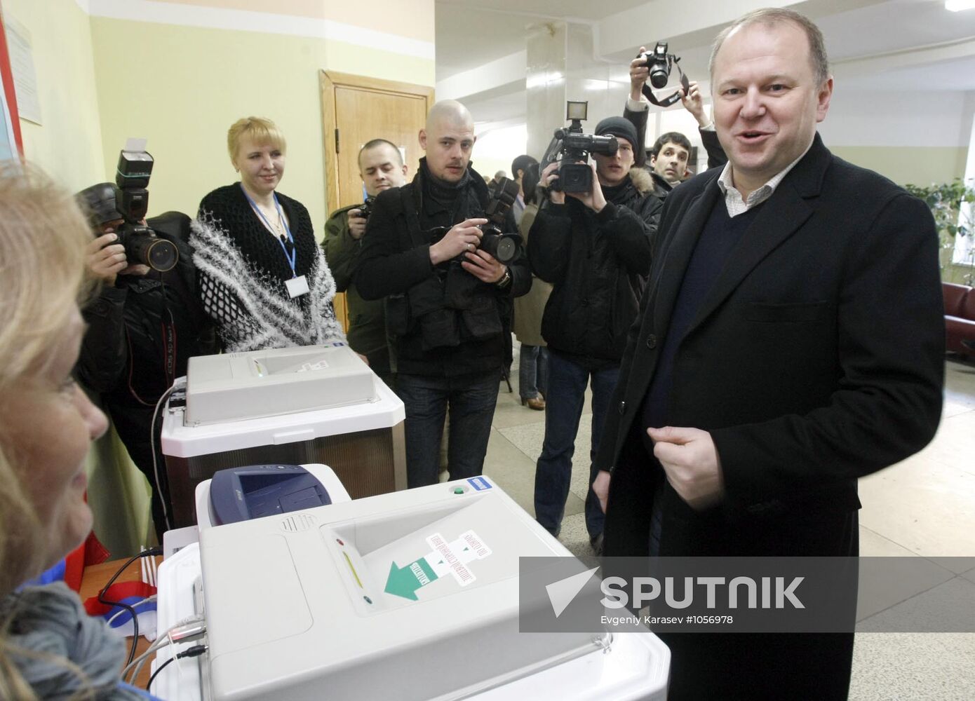 Nikolai Tsukanov votes in Russian presidential election