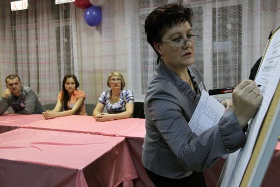 Vote counting at presidential election in Russia