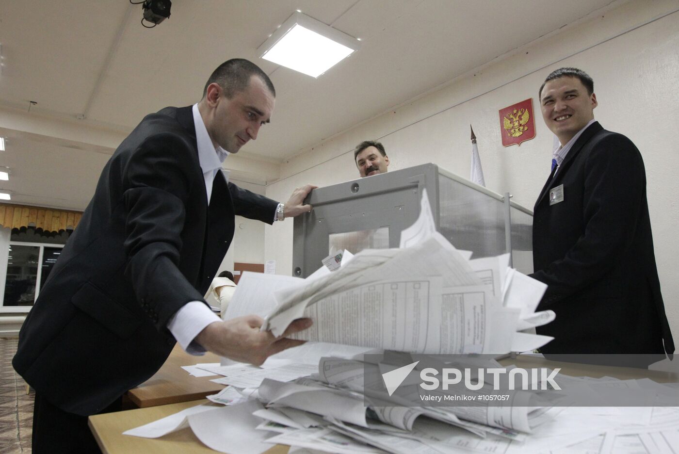 Vote counting at presidential election in Russia