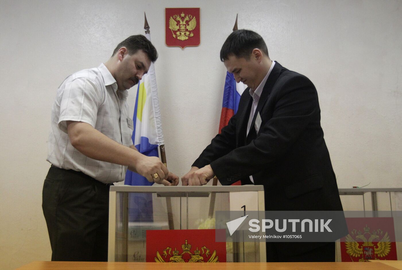 Vote counting at presidential election in Russia