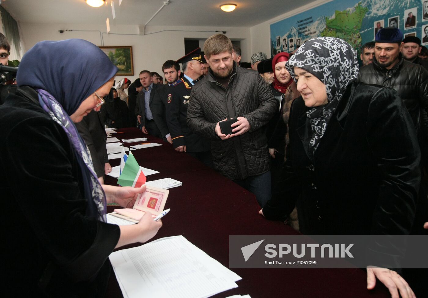 Ramzan Kadyrov votes in Russian presidential election