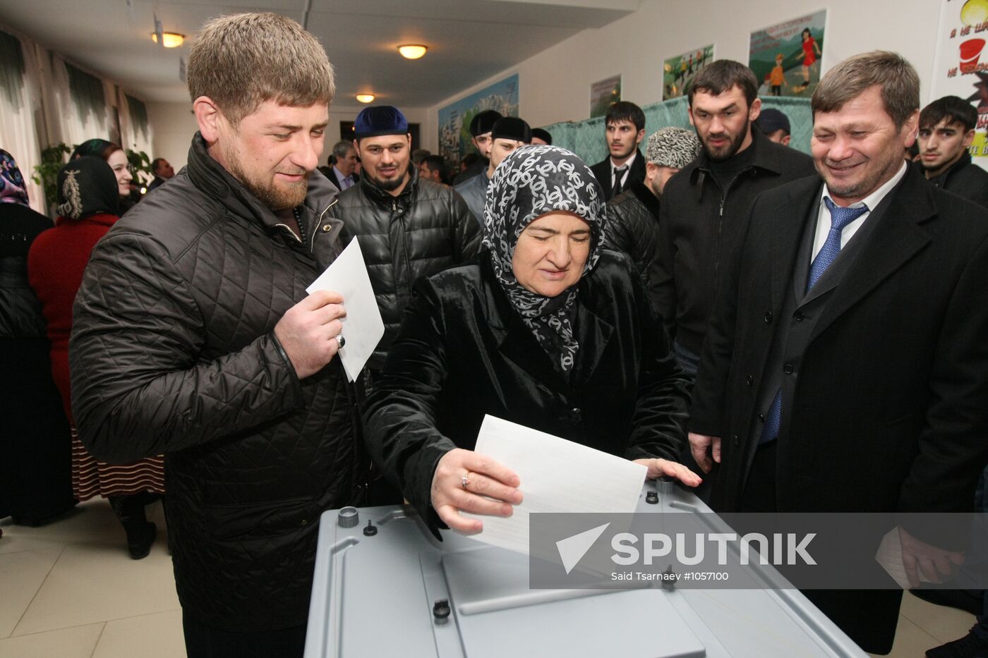 Ramzan Kadyrov votes in Russian presidential election