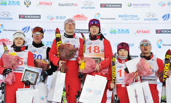 Freestyle Super Continental cup. Women's ski acrobatics