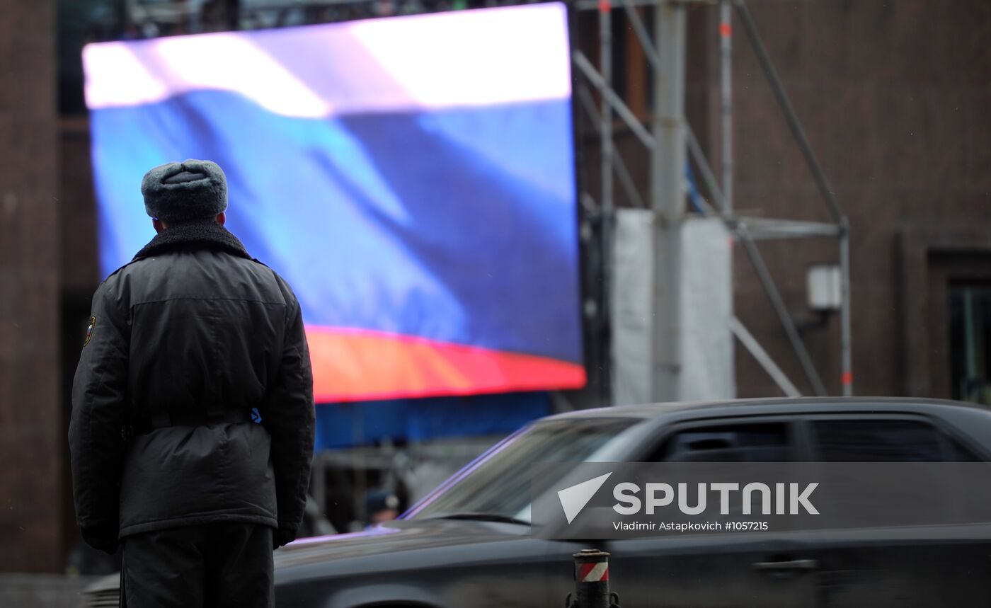 Rally in support of Vladimir Putin on Manezh Square