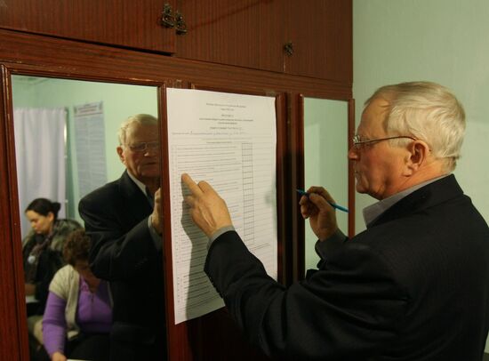 Vote counting at presidential election in Russia