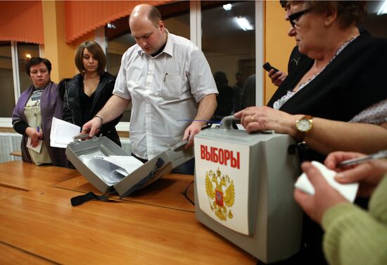 Presidential election vote count in St. Petersburg