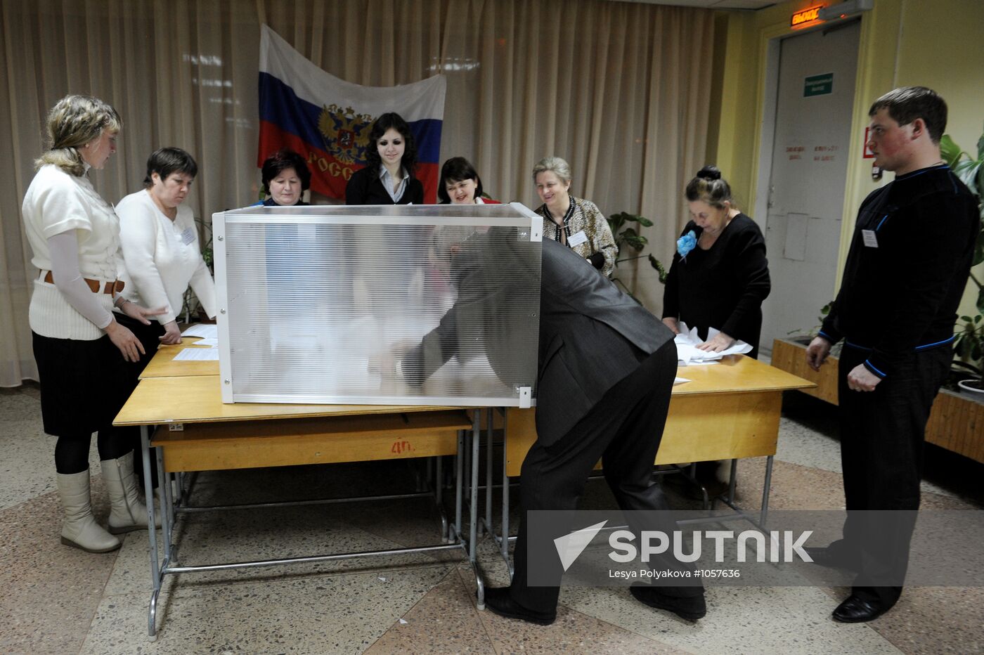 Vote counting at presidential election in Russia