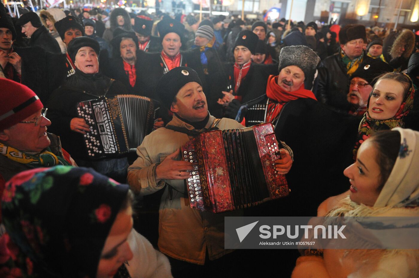 Rally in support of Vladimir Putin on Manezh Square