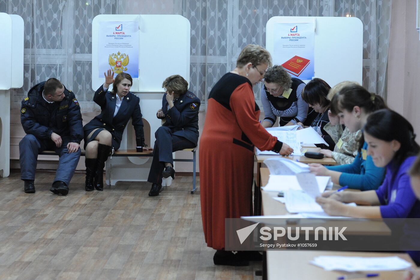 Counting votes in Russian presidential election