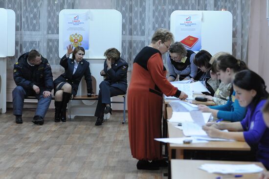 Counting votes in Russian presidential election