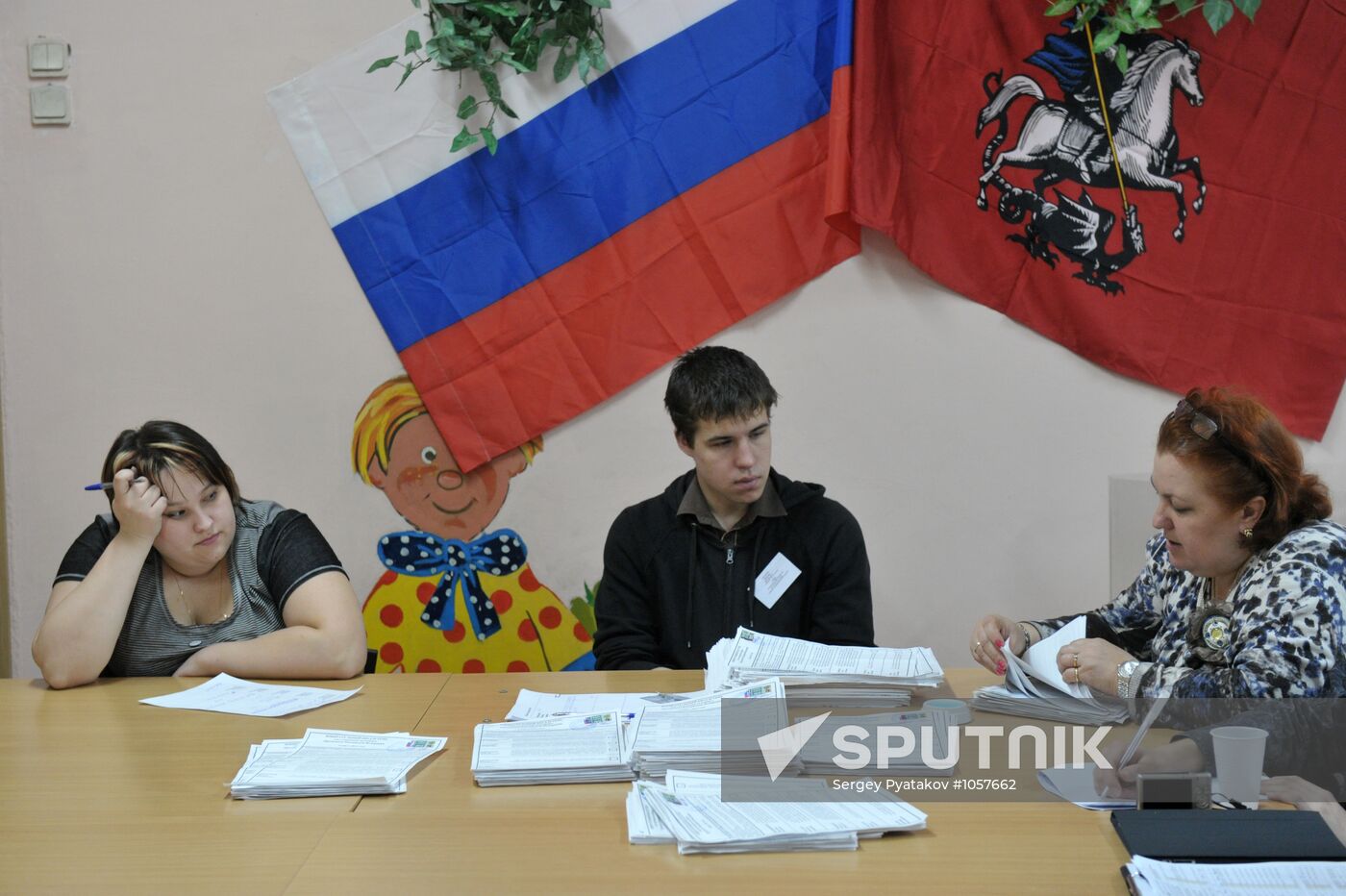 Counting votes in Russian presidential election