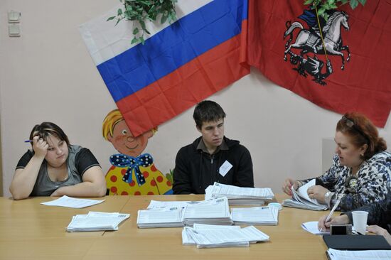 Counting votes in Russian presidential election