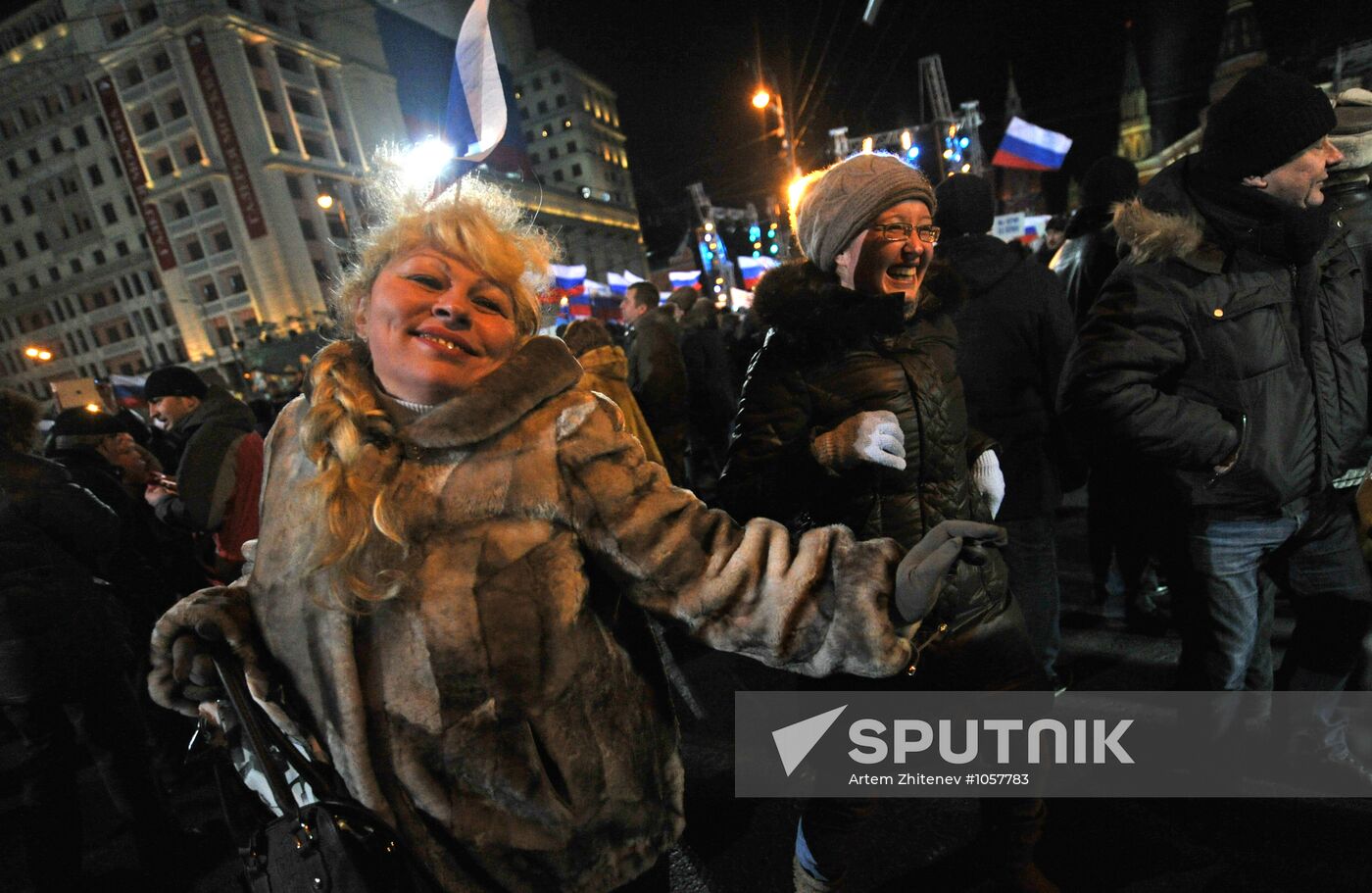 Rally in support of Vladimir Putin on Manezh Square