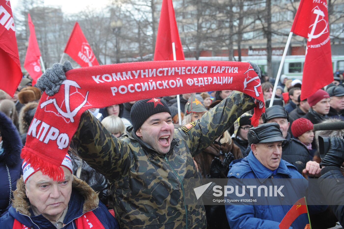 For Fair Election rally on Pushkinskaya Square in Moscow