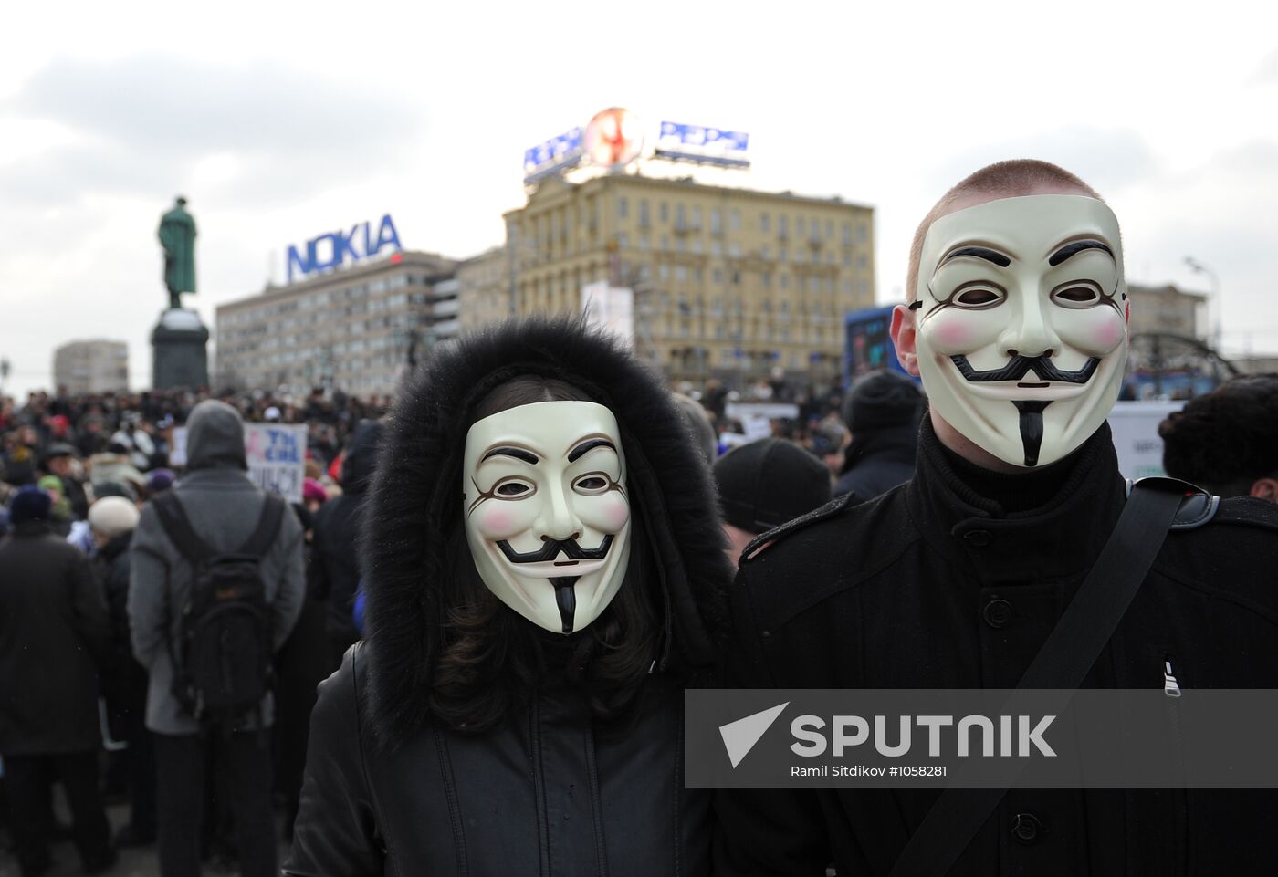 For Fair Election rally on Pushkinskaya Square in Moscow