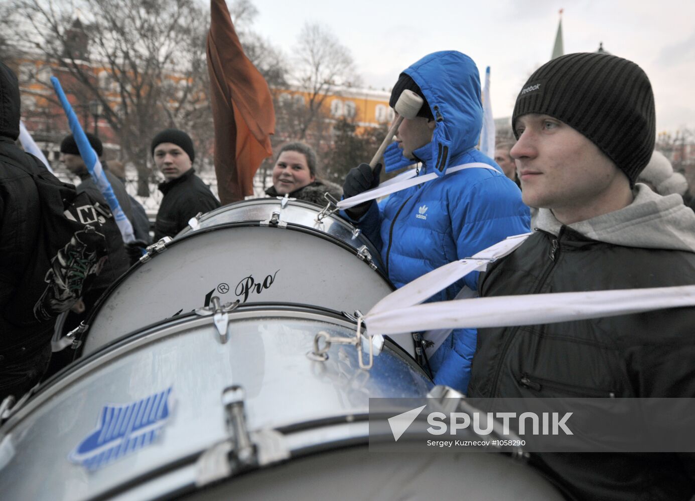 Vladimir Putin supporters' rally on Manege Square