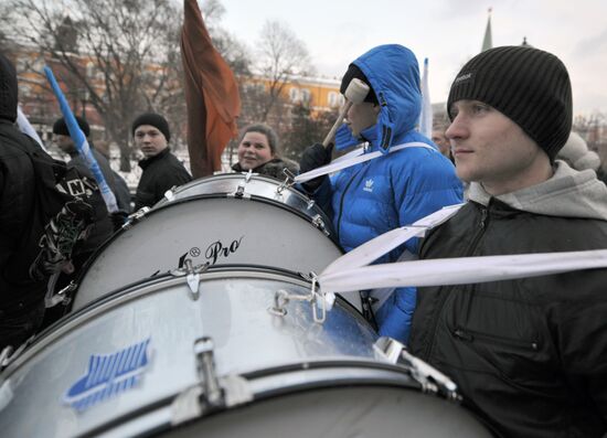 Vladimir Putin supporters' rally on Manege Square