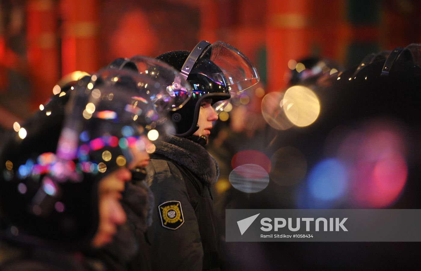 Police and special forces on Pushkin Square
