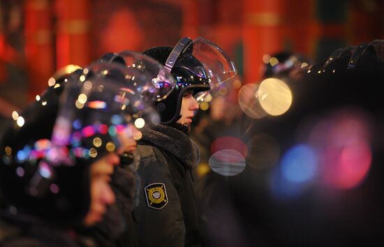 Police and special forces on Pushkin Square