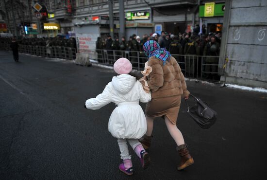 For Fair Elections rally on Pushkin Square in Moscow