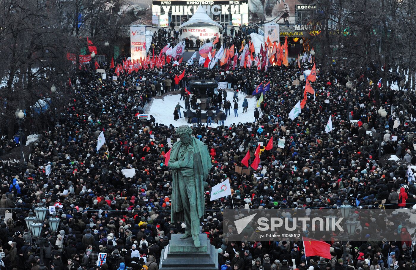 "For Fair Elections" rally in Moscow's Pushkin Square