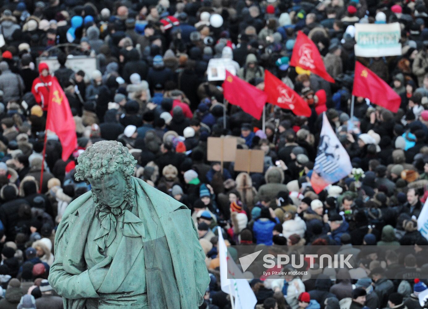 "For Fair Elections" rally in Moscow's Pushkin Square