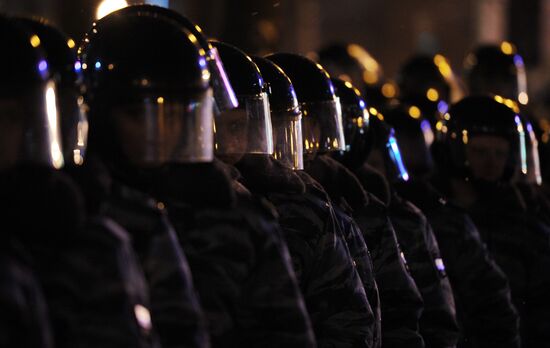 Detention of participants in unsanctioned rally in Moscow