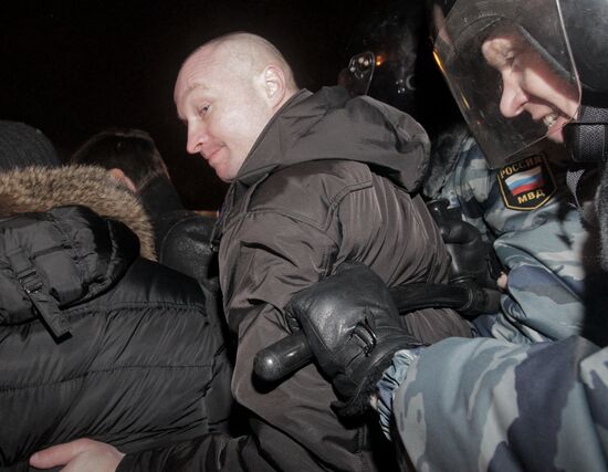 Detention of participants in unsanctioned rally in Moscow