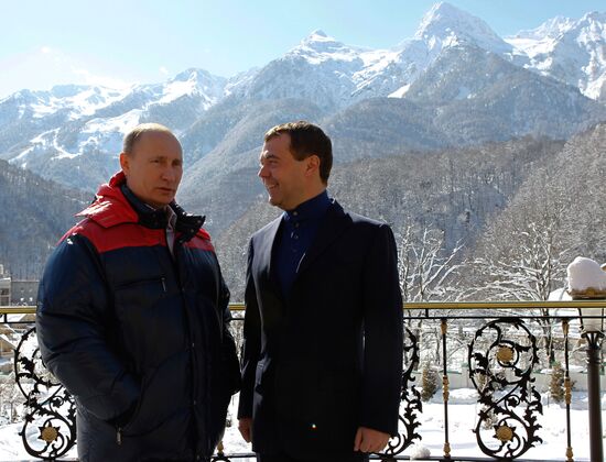 Dmitry Medvedev meets with Vladimir Putin