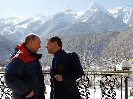 Dmitry Medvedev meets with Vladimir Putin