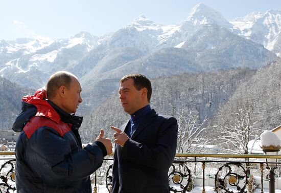 Dmitry Medvedev meets with Vladimir Putin