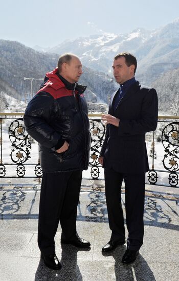 Dmitry Medvedev meets with Vladimir Putin