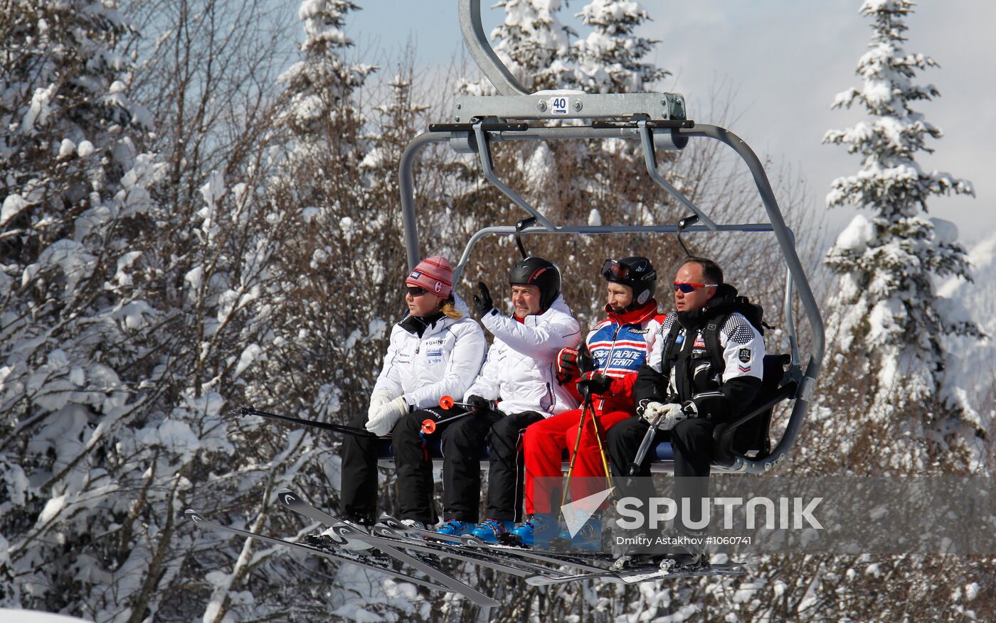 Medvedev, Putin at Krasnaya Polyana mountain ski resort
