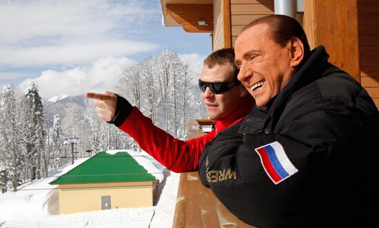 Medvedev, Putin at Krasnaya Polyana mountain ski resort