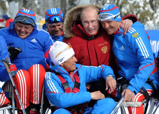 Putin at Paralympic championship on ski races and biathlon