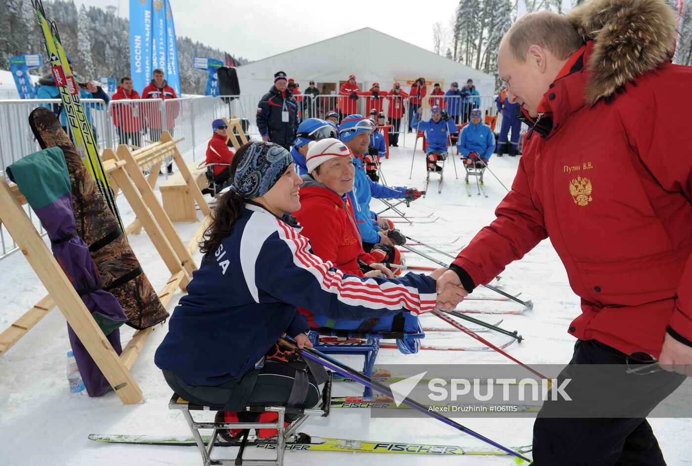 Putin at Paralympic championshp on ski races and biathlon