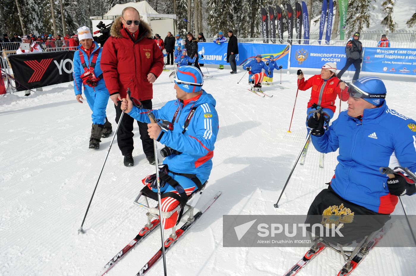 Putin at Paralympic championshp on ski races and biathlon